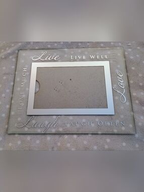 Live Laugh Love Chome Glass 5x7 Picture Frame